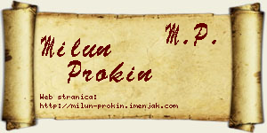 Milun Prokin vizit kartica